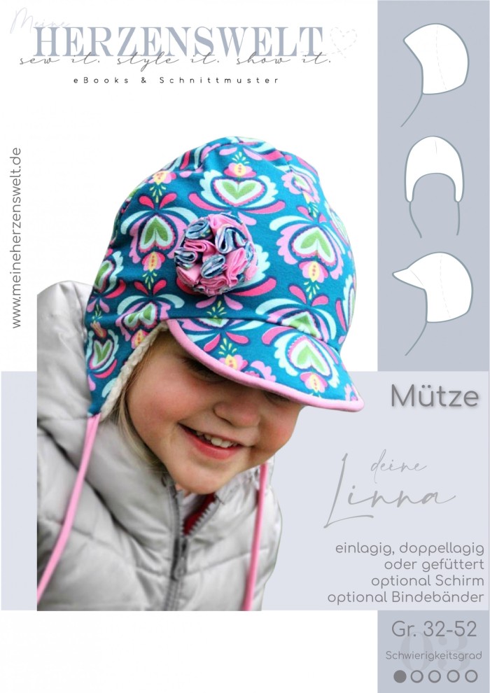 Mütze Babymütze - Linna - Schnittmuster - Nähanleitung
