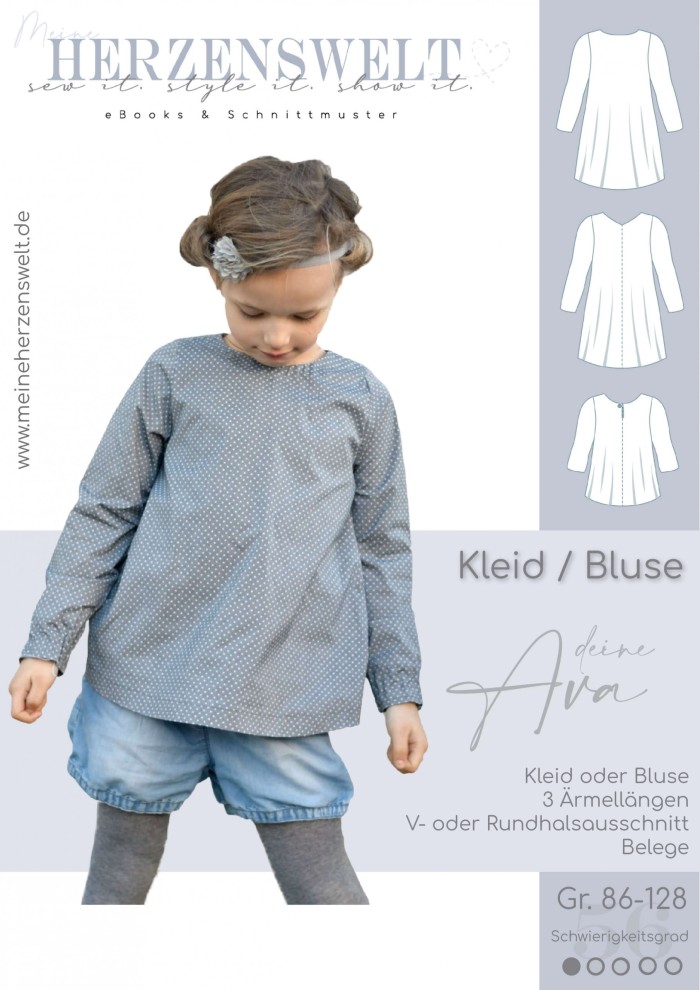 Kleid/Bluse Ava - Kinder - Schnittmuster