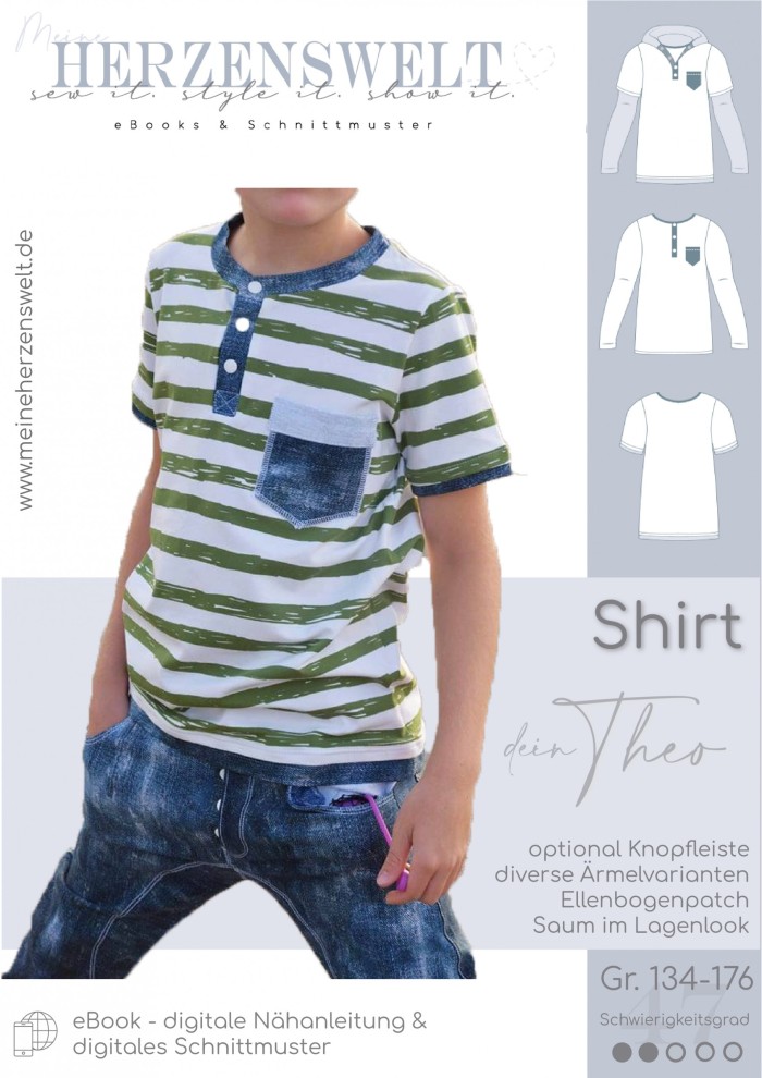 Shirt Tshirt - Theo - Kinder - Nähanleitung