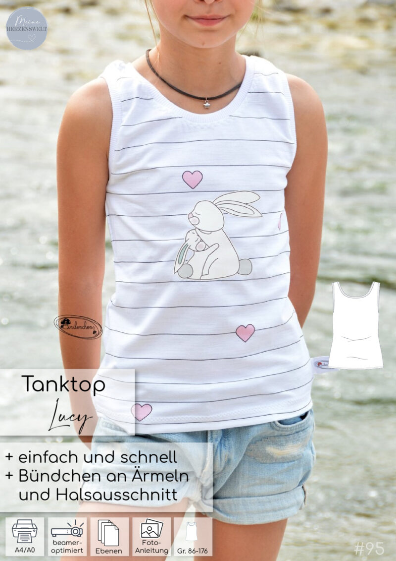 Lookbook #095 deine Lucy - Tanktop - Nähanleitung - Schnittmuster - Meine Herzenswelt - Kinder