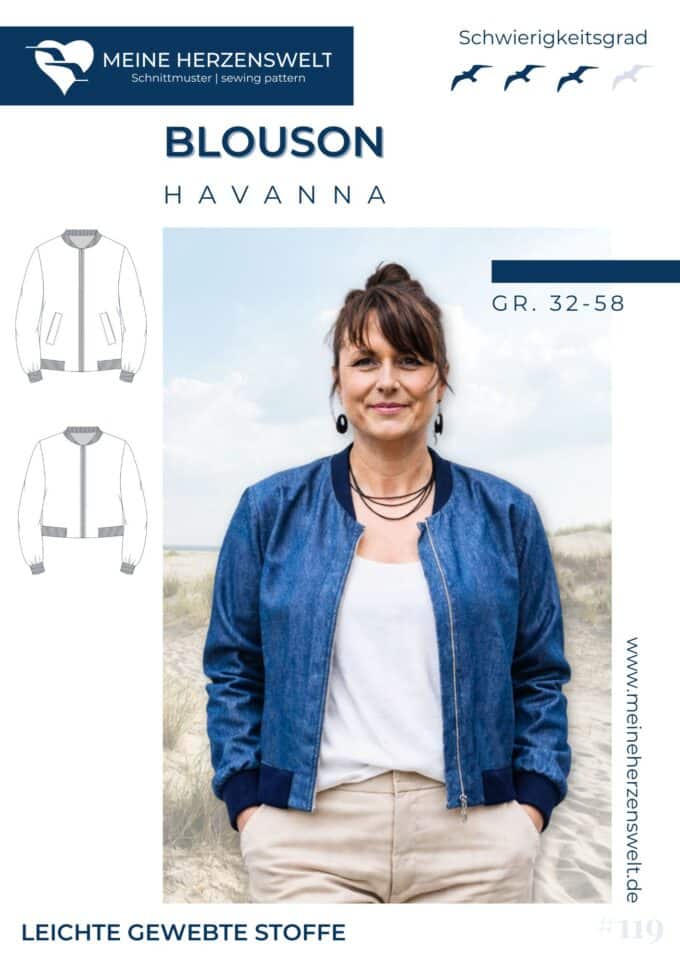 S119 Havanna Blouson Schnittmuster Naehen Meine Herzenswelt