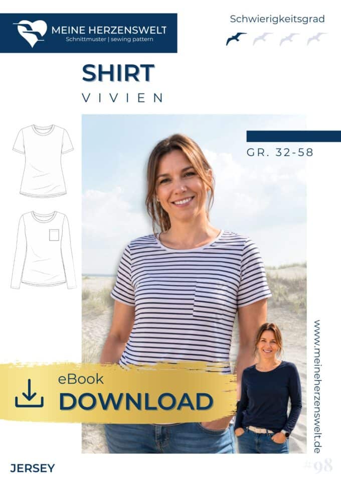 E098 Vivien Shirt Schnittmuster Naehen Meine Herzenswelt