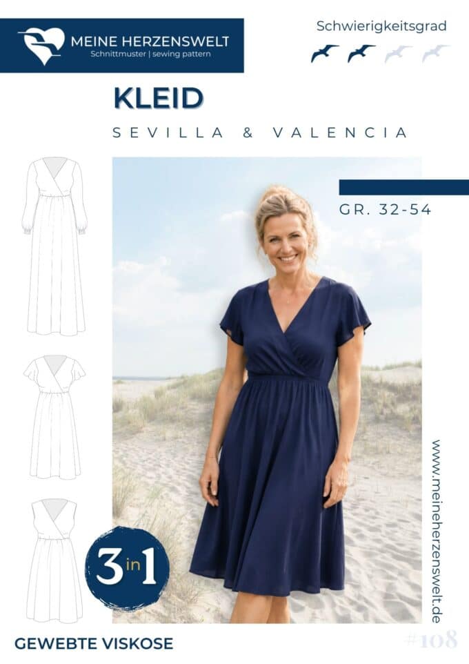 S108 Sevilla Montral Kleid Schnittmuster Naehen Meine Herzenswelt