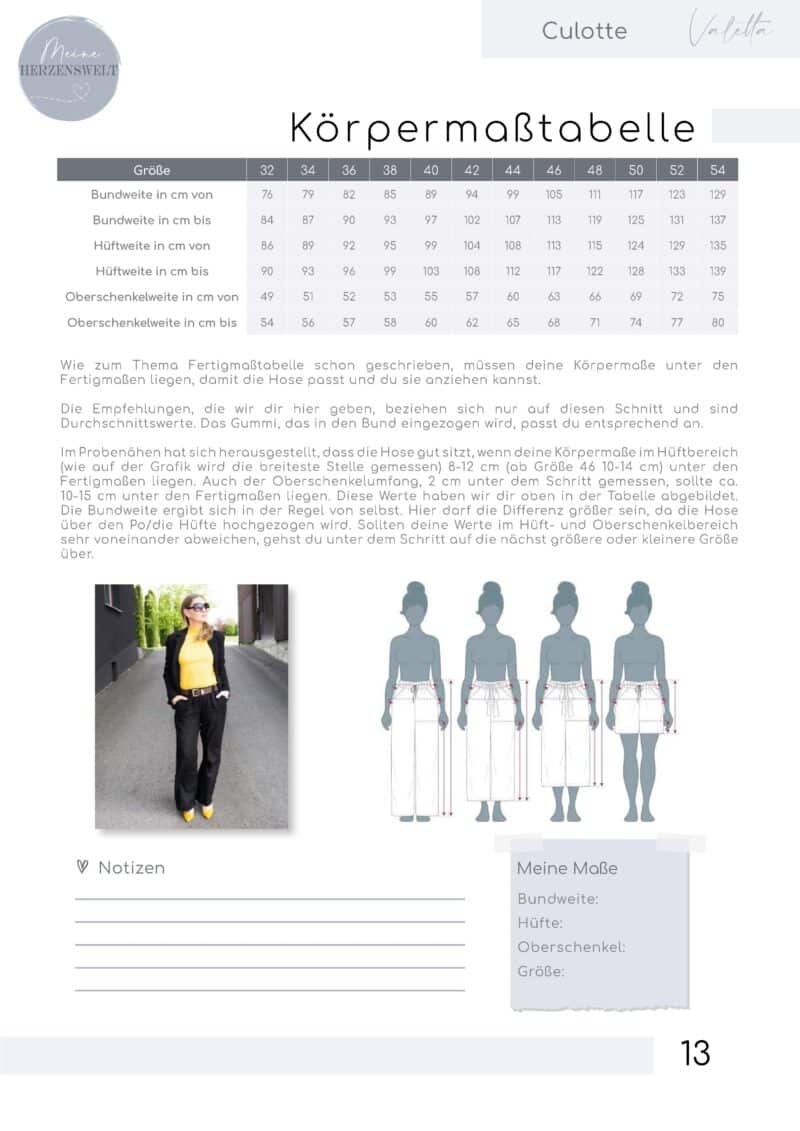 eBook Köroermasstabelle meine Valetta Culotte Damen meine herzenswelt compressed Seite 13