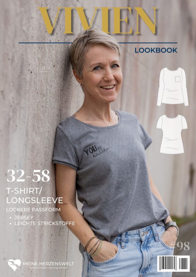 Lookbook Vivien Schnittmuster Shirt Tshirt Damen meine Herzenswelt