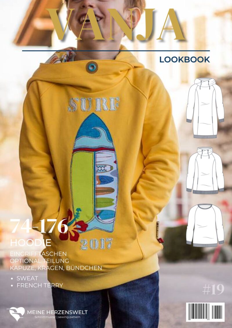 L019 Lookbook Vanja Schnittmuster Hoodie Kinder