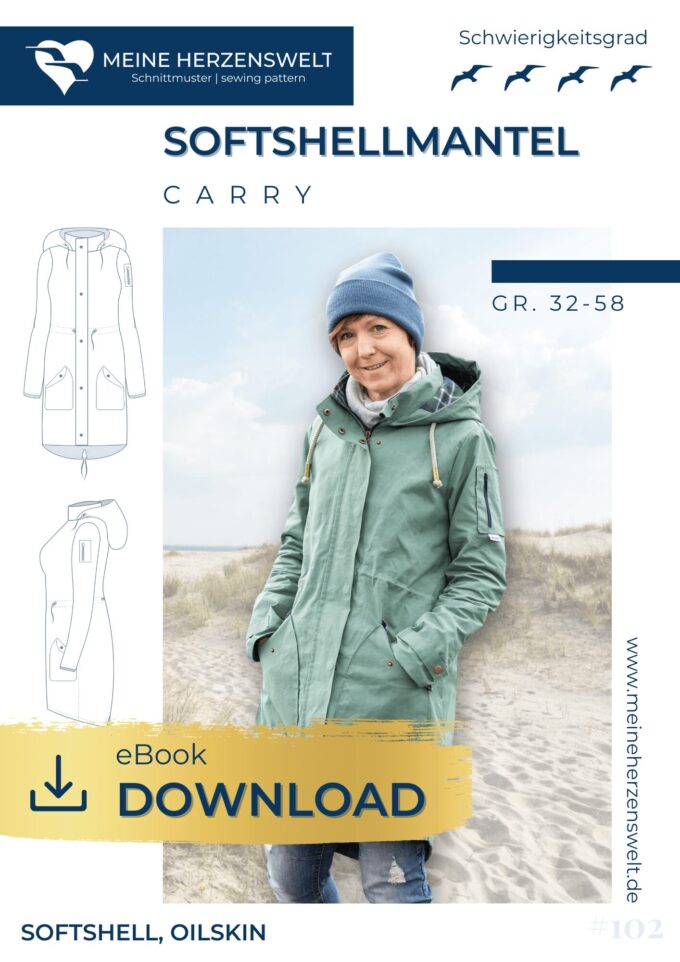 E102 Carry Softshellmantel Schnittmuster Naehen Meine Herzenswelt