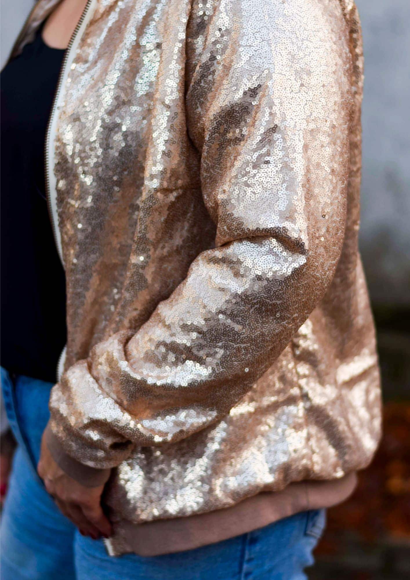 Pailletten nähen festliches Outfit nähen Blouson aus Pailletten nähen Havanna Damen meine Herzenswelt (3)