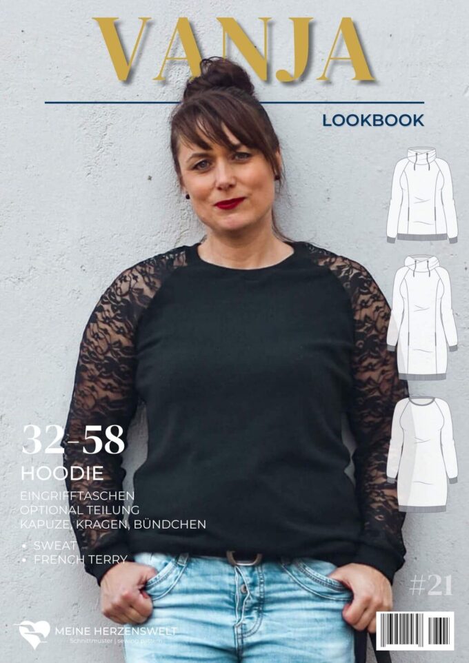 L021 Lookbook Vanja Schnittmuster Hoodie Damen Pullover Nähen Meine Herzenswelt