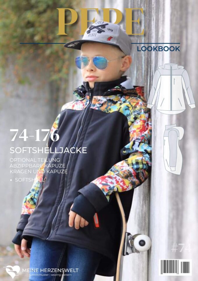 L074 Lookbook Pepe Schnittmuster Softshelljacke Kinder Nähen Meine Herzenswelt