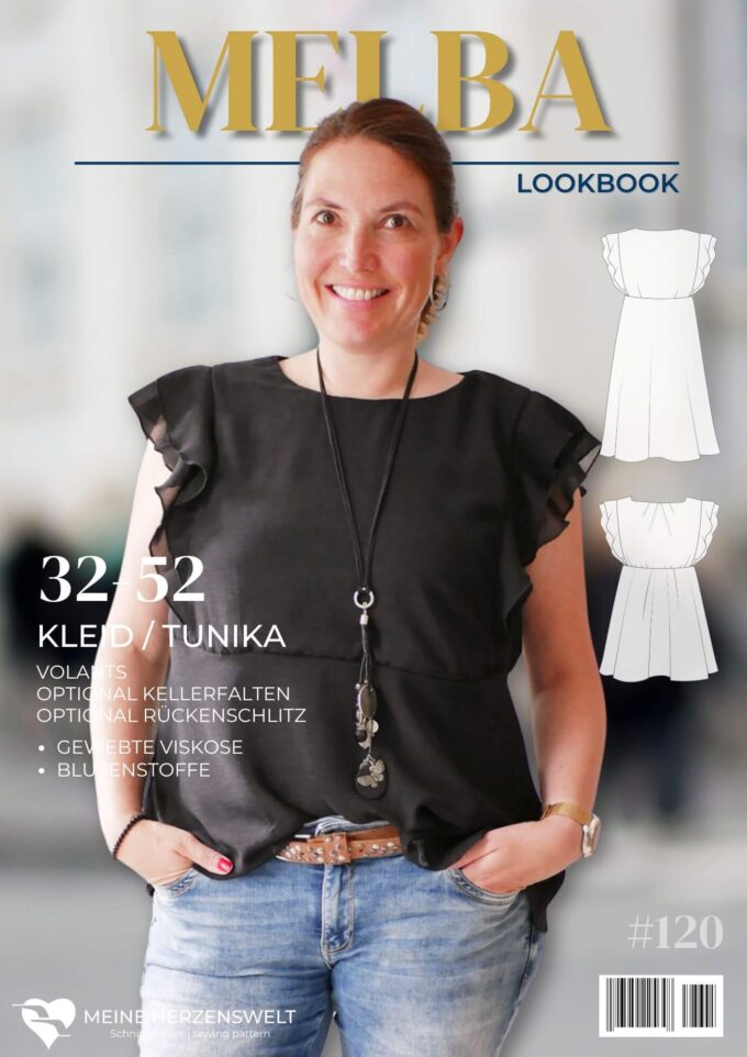 L120 Lookbook Melba Schnittmuster Kleid Bluse Tunika Damen Nähen Meine Herzenswelt