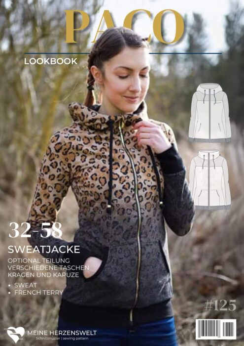 L125 Lookbook Paco Schnittmuster Sweatjacke Damen Nähen Meine Herzenswelt