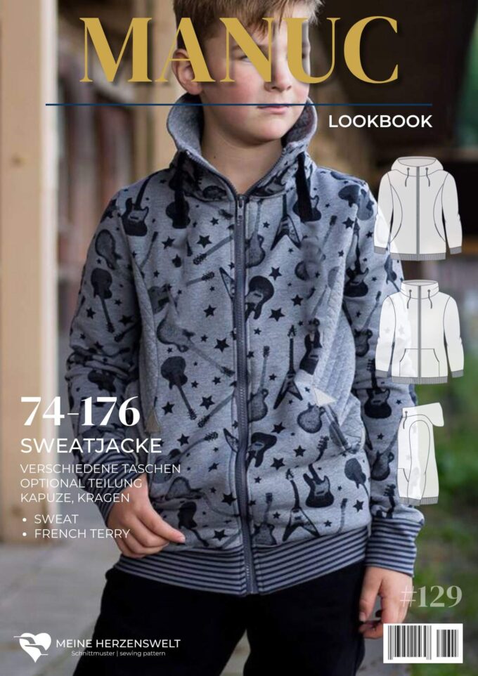 L129 Lookbook Manuc Schnittmuster Sweatjacke Kinder