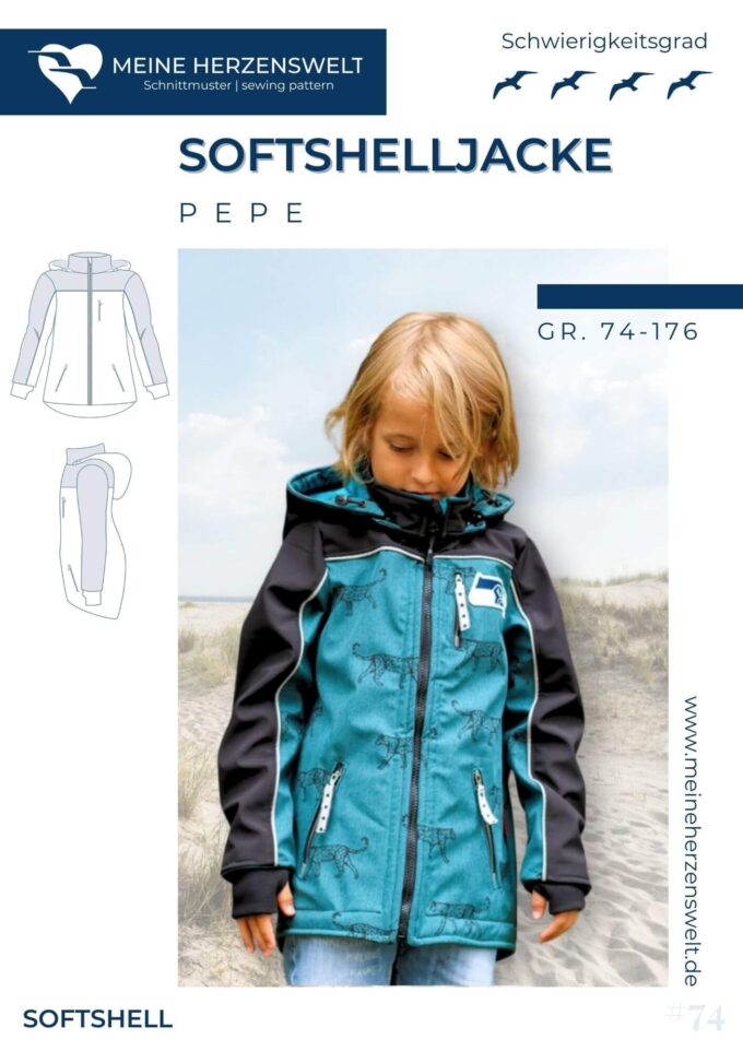 S074 Titelbild Pepe Softshelljacke Kinder Schnittmuster Nähen Meine Herzenswelt