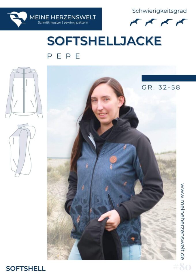 S080 Titelbild Pepe Softshelljacke Damen Schnittmuster Nähen Meine Herzenswelt