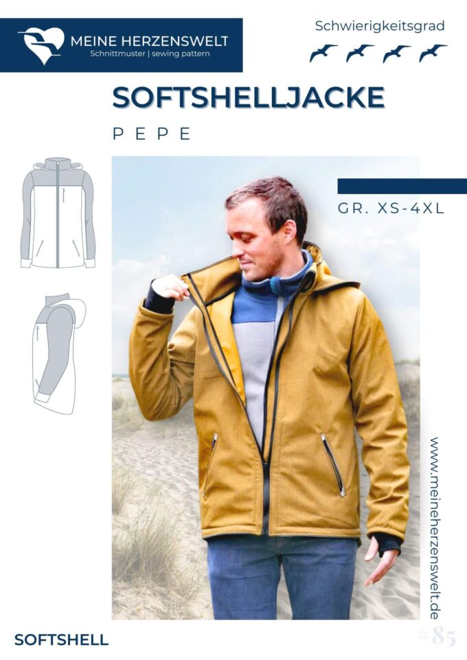 S085 Titelbild Pepe Softshelljacke Herren Schnittmuster Nähen