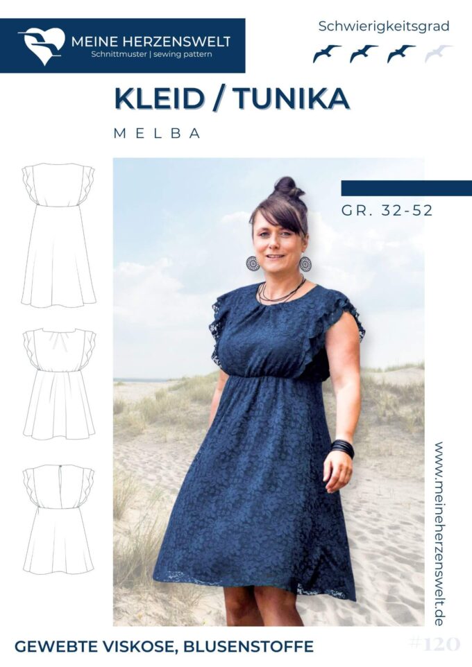 S120 Titelbild Melba Kleid Tunika Schnittmuster Nähen Meine Herzenswelt