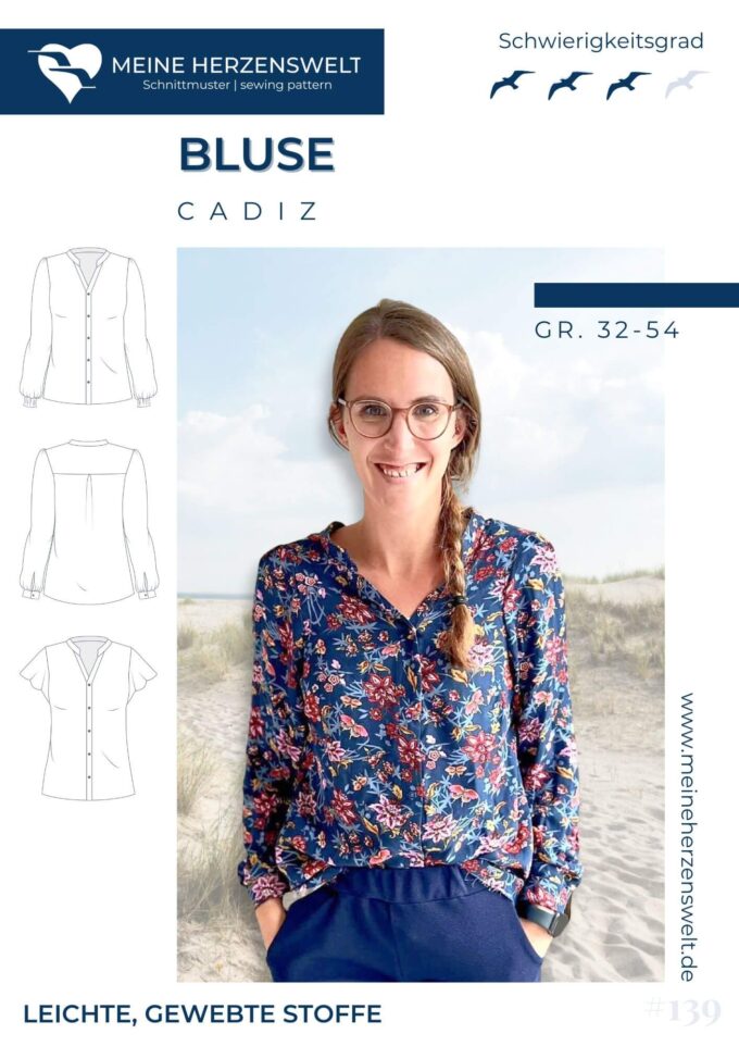 S139 Titelbild Cadiz Bluse für Damen Schnittmuster Nähen Meine Herzenswelt