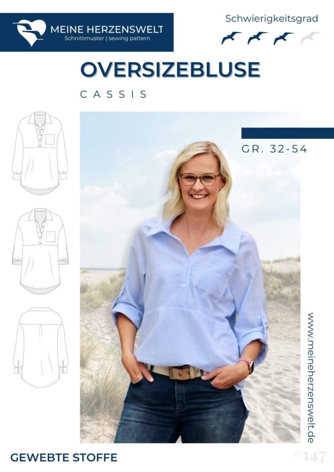 S147 Titelbild Cassis Oversizebluse Schnittmuster Nähen Meine Herzenswelt