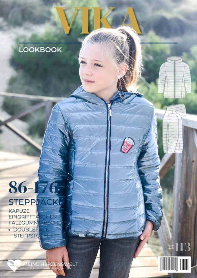 L113 Lookbook Vika Schnittmuster Steppjacke Kinder Nähen Meine Herzenswelt