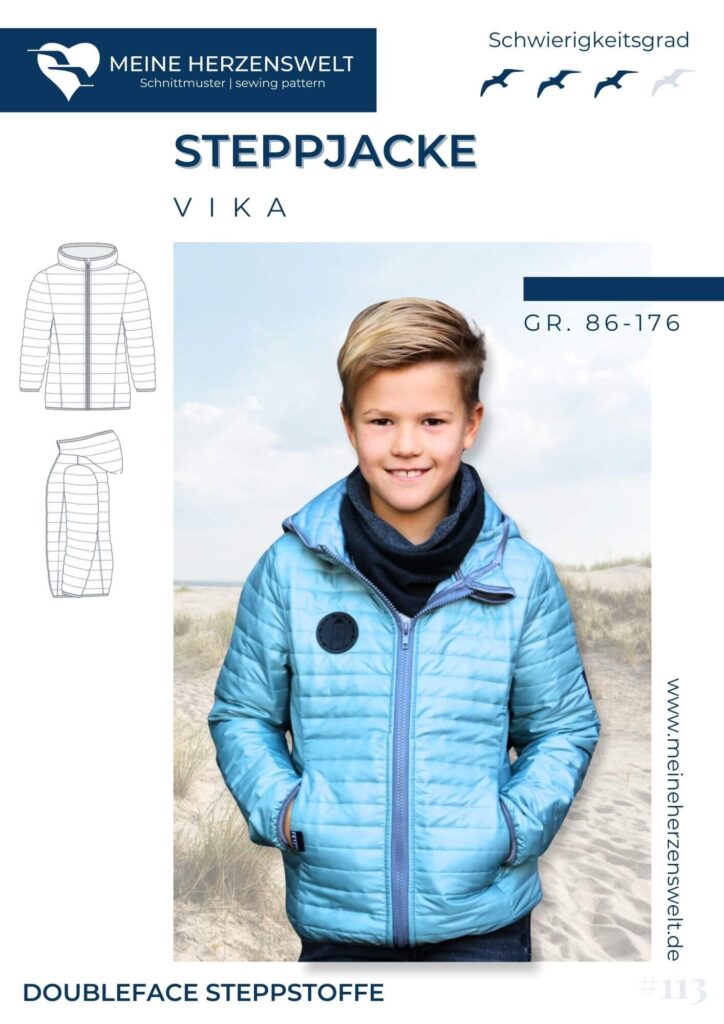 Steppjacke für Kinder – Schnittmuster – Vika