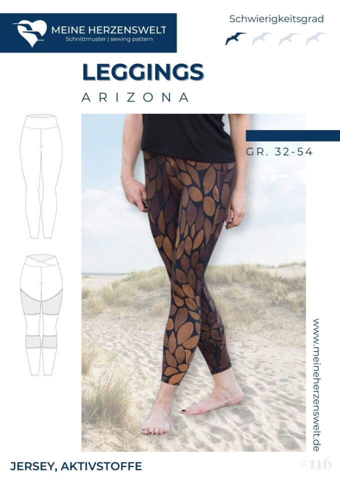 S116 Titelbild Arizona Leggings für Damen Schnittmuster Nähen Meine Herzenswelt