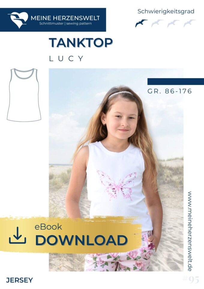 E095 Titelbild meine Lucy Tanktop Kinder Schnittmuster Nähen Meine Herzenswelt