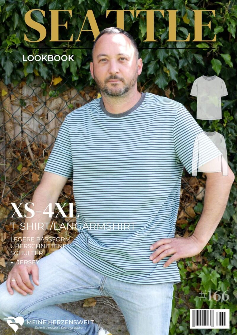 L166 Lookbook Seattle Schnittmuster T Shirt Herren Nähen Meine Herzenswelt