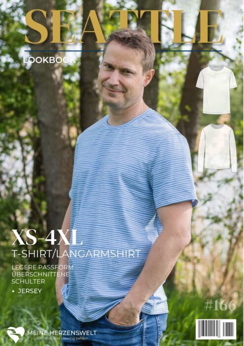 L166 Lookbook Seattle Schnittmuster T Shirt Herren Nähen Meine Herzenswelt1