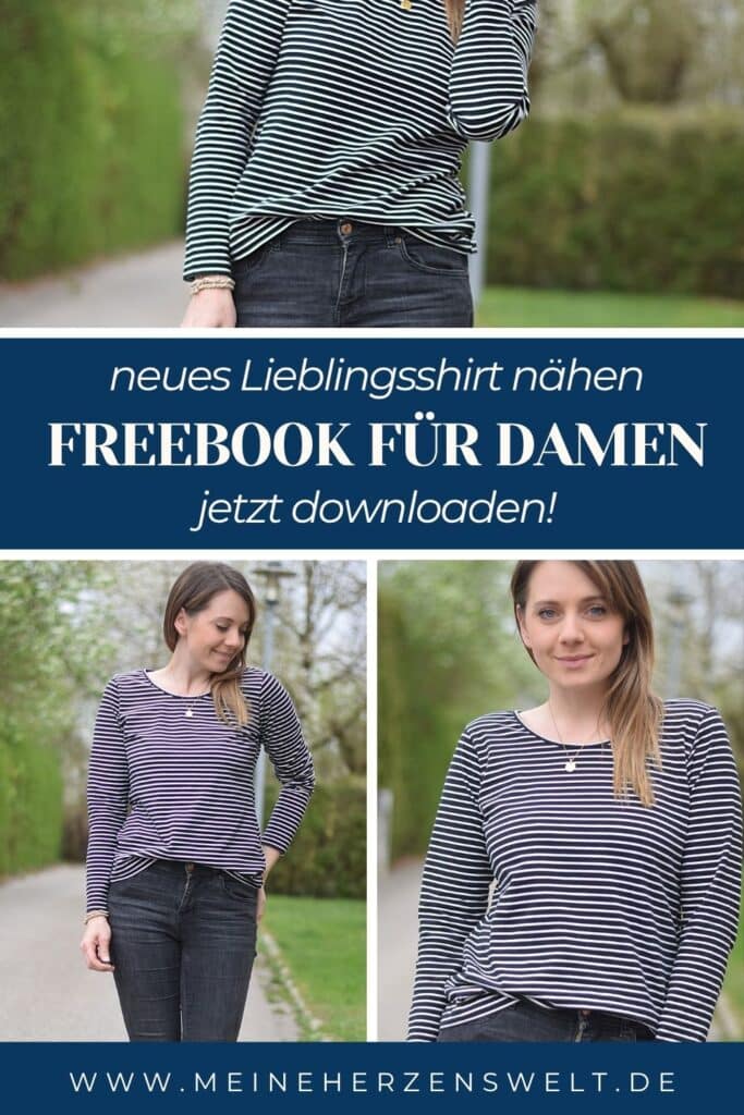 25 Gratis Schnittmuster kostenloses Schnittmuster T Shirt für Damen Vivien Meine Herzenswelt (38)