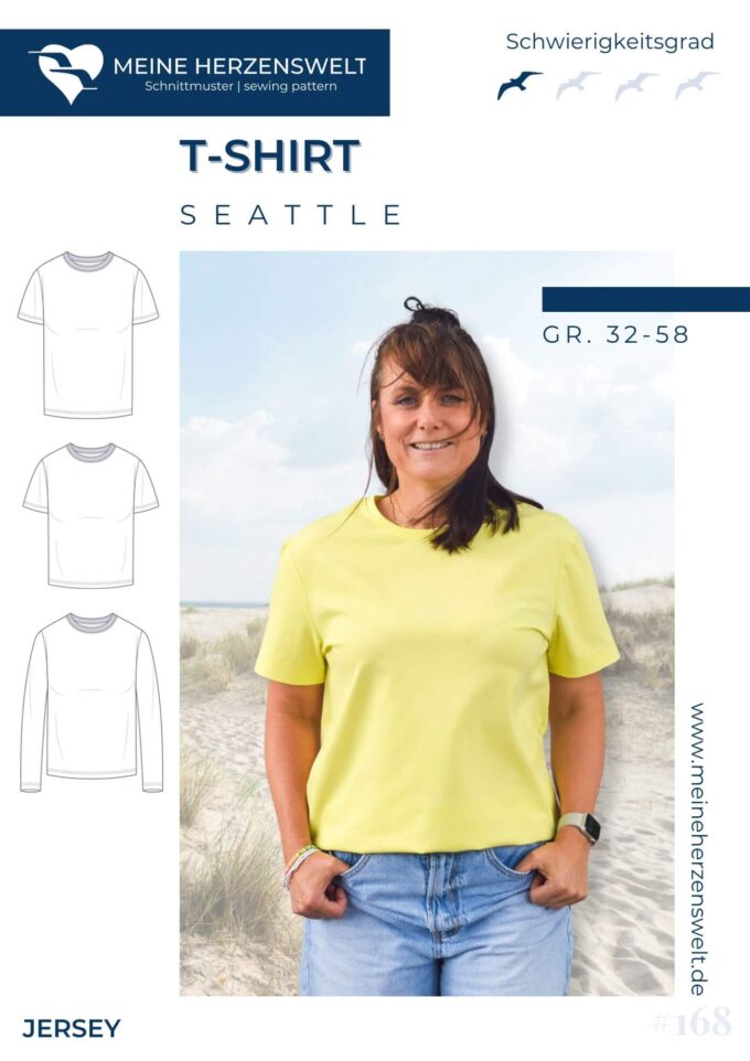 S168 Titelbild mein Seattle Tshirt Damen Schnittmuster Nähen Meine Herzenswelt