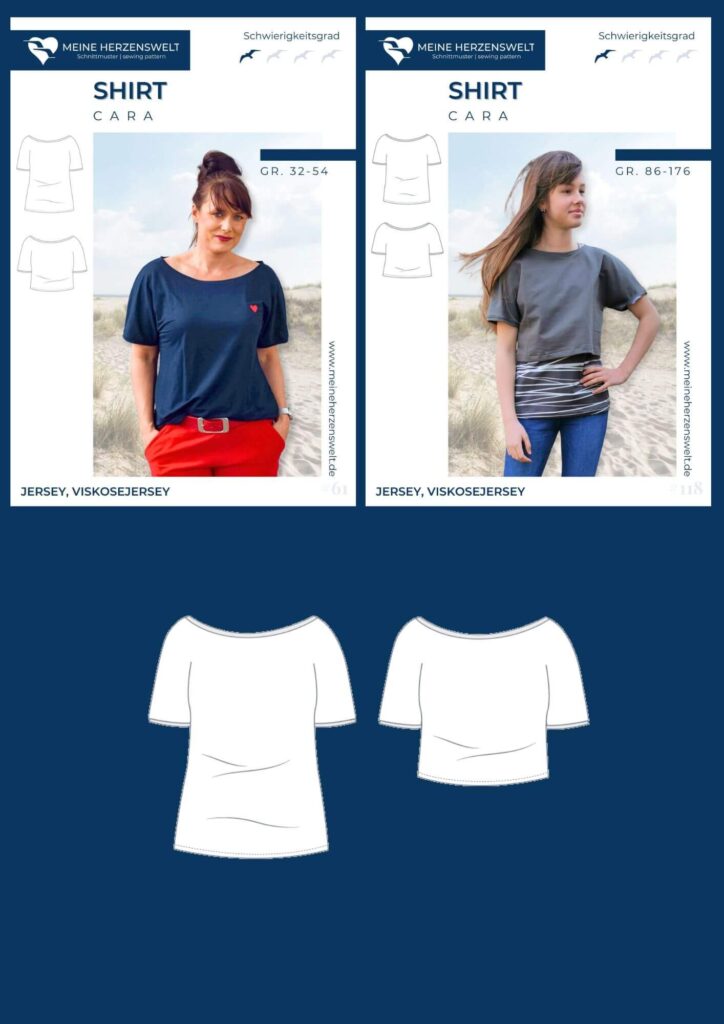 Blog perfekters T-Shirt nähen - Schnittmuster Damen Herren Kinder Meine Herzenswelt