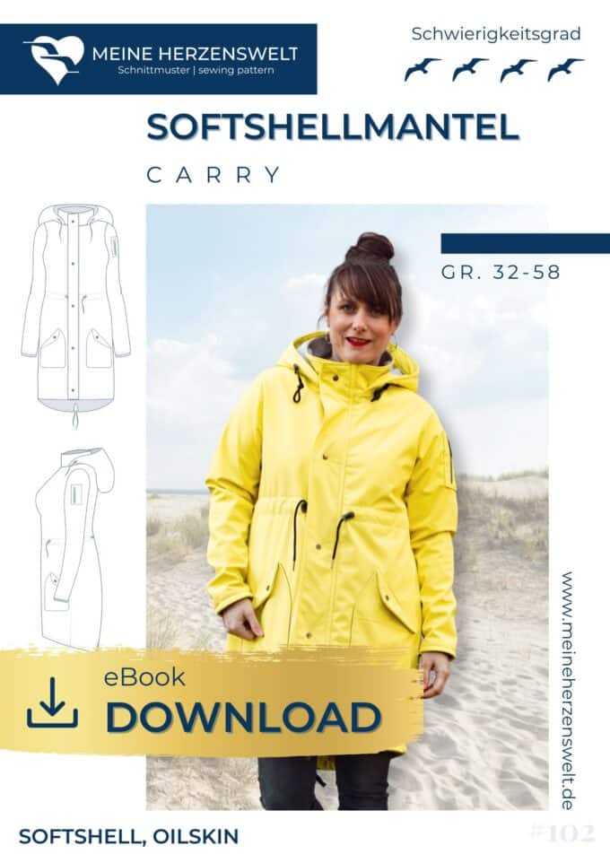 E102 Carry Softshellmantel Schnittmuster Naehen Meine Herzenswelt