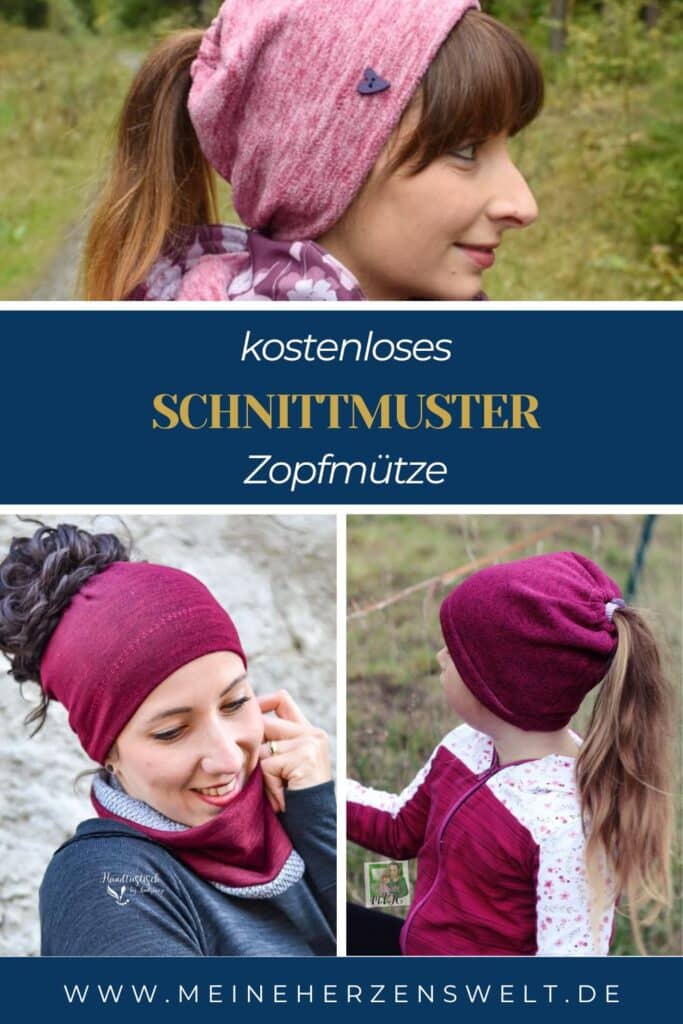 Pinterest kostenlosen Schnittmuster Zopfmütze für Damen und Mädchen Freebook gratis Schnittmuster nähen Meine Herzenswelt (10)