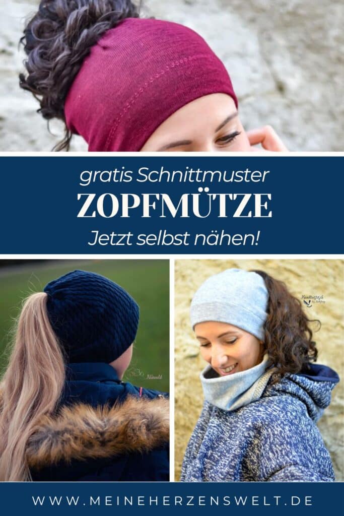 Pinterest kostenlosen Schnittmuster Zopfmütze für Damen und Mädchen Freebook gratis Schnittmuster nähen Meine Herzenswelt (13)