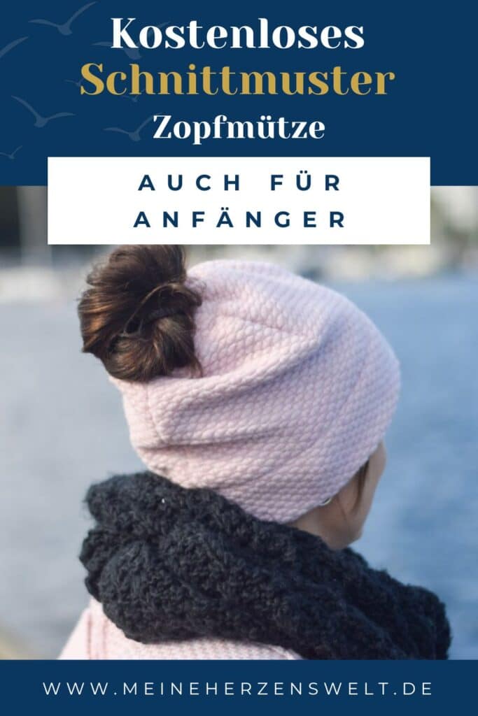 Pinterest kostenlosen Schnittmuster Zopfmütze für Damen und Mädchen Freebook gratis Schnittmuster nähen Meine Herzenswelt (3)
