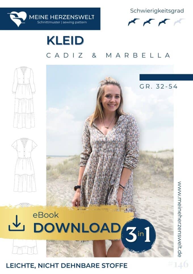 E146 Cadiz Marbella Kleid Schnittmuster Naehen Meine Herzenswelt