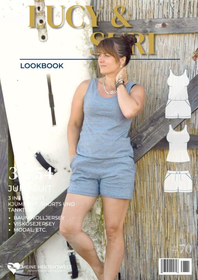 L070 Lookbook Lucy & Suri Jumpsuit Romper Tanktop Shorts Schnittmuster Nähen Meine Herzenswelt