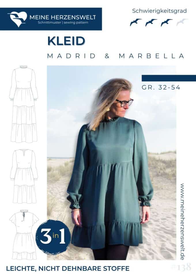 S138 Titelbild Madrid Marbella Kleid Damen Schnittmuster Nähen Meine Herzenswelt