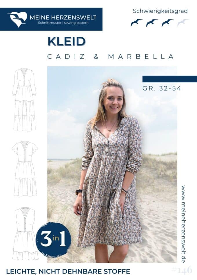 S146 Cadiz Marbella Kleid Schnittmuster Naehen Meine Herzenswelt