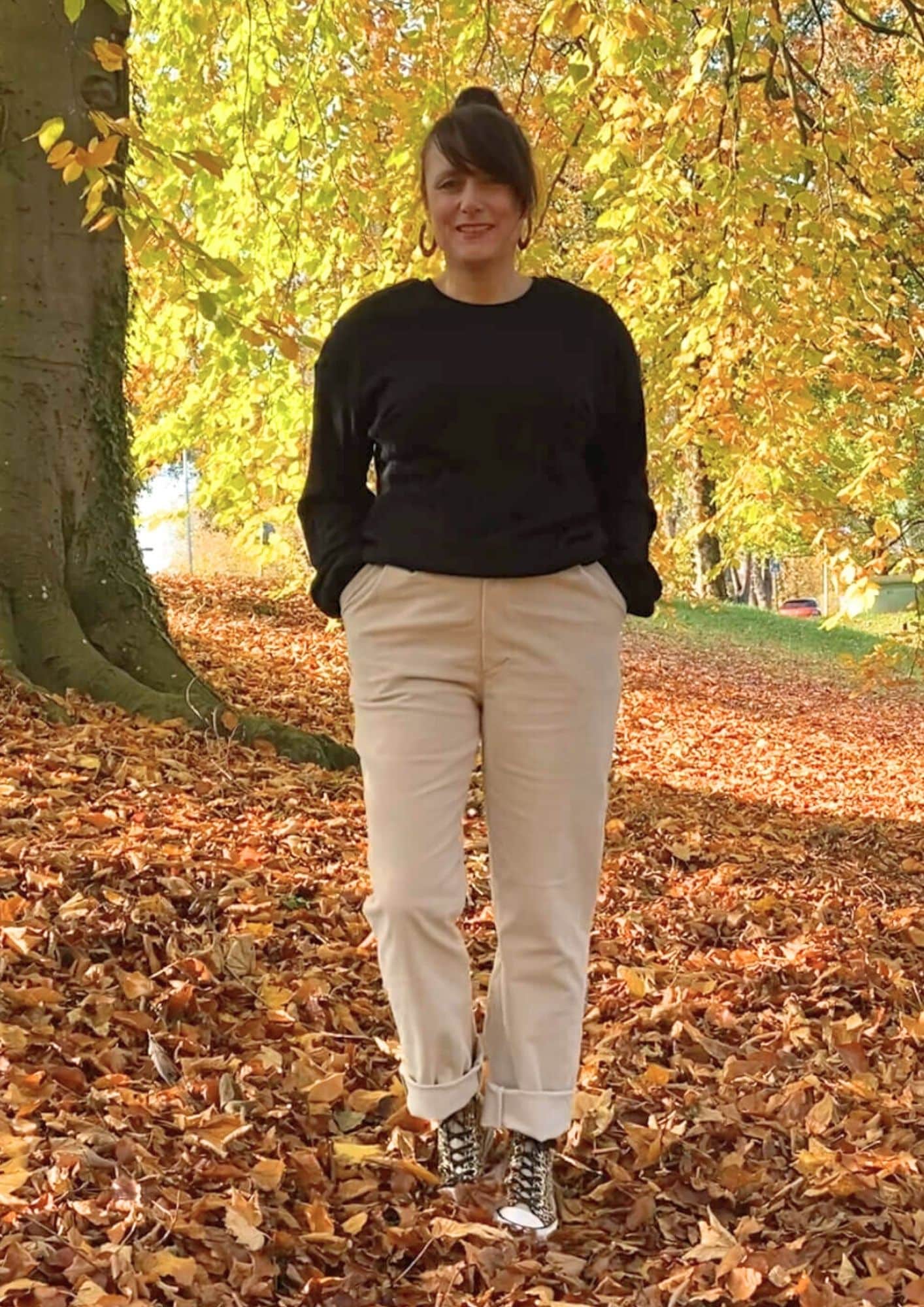 Outfit zum Nähen Kombi Schnittmuster Cordhose Riga Strickpullover Visby Meine Herzenswelt