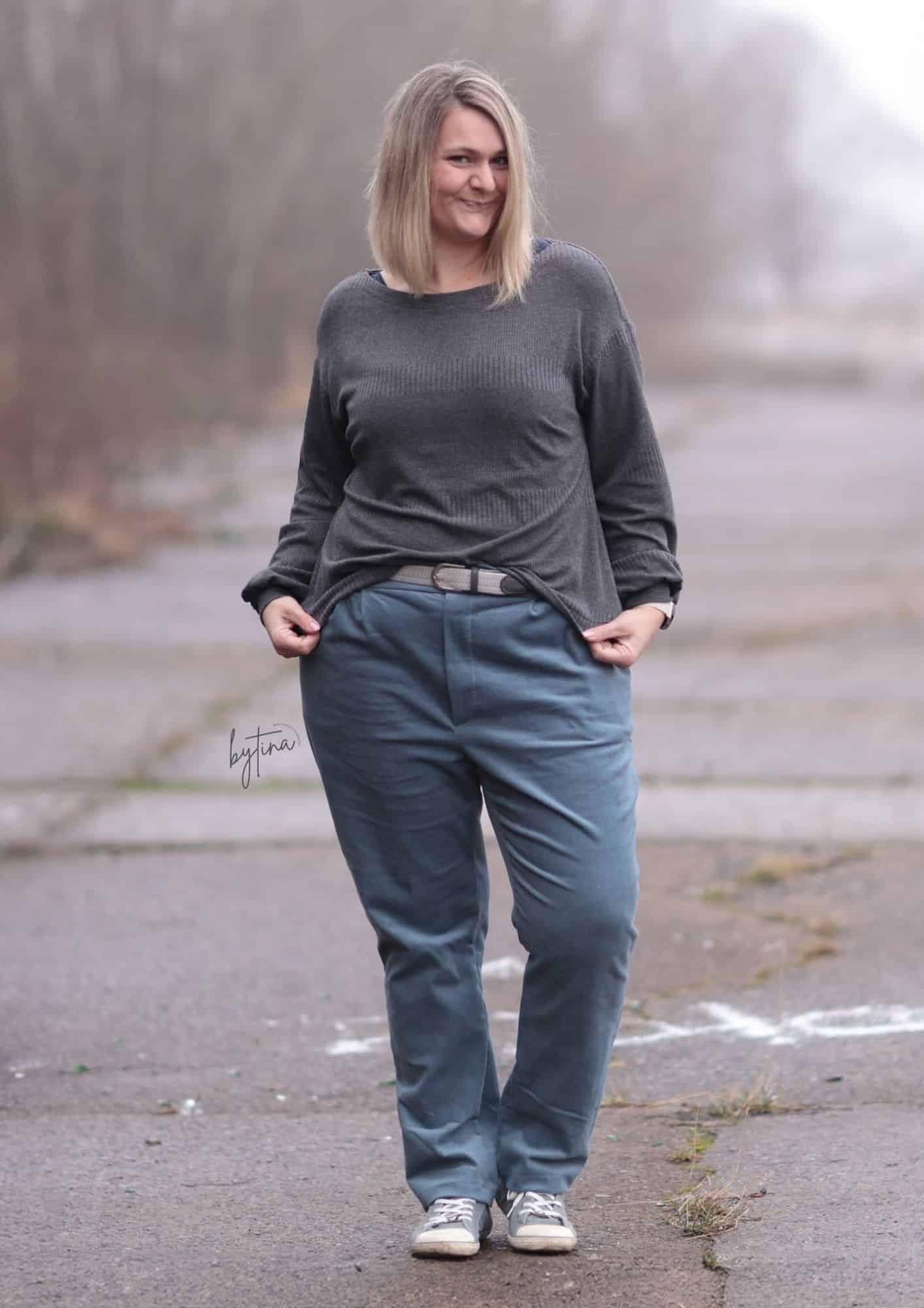 Outfit zum Nähen Kombi Schnittmuster Hose Riga Strickpullover Visby Meine Herzenswelt tina kardels