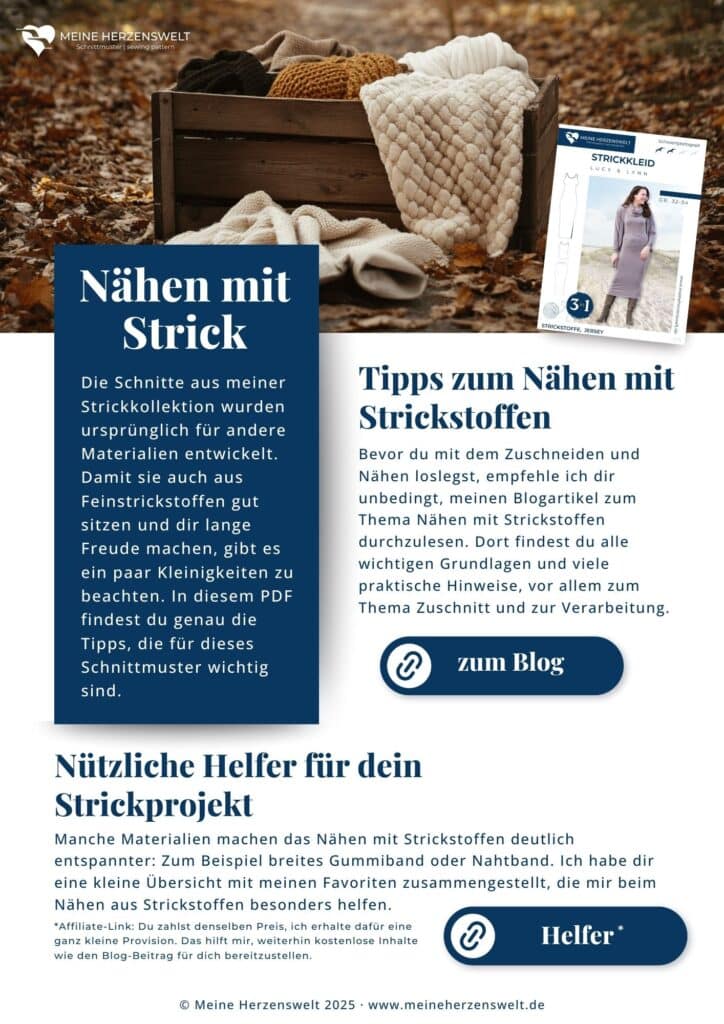 H Lucy Lynn Hinweise zur Anleitung Nähen mit Strickstoffen