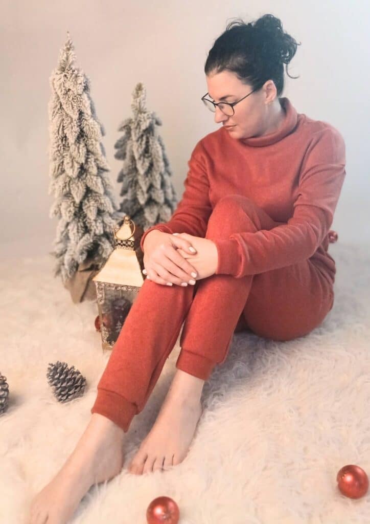 Outfit aus Strickstoffen nähen - Schnittmuster Strickstoffe - Strickhose nähen - Strickpullover nähen - Meine Herzenswelt - Kathrin Laura