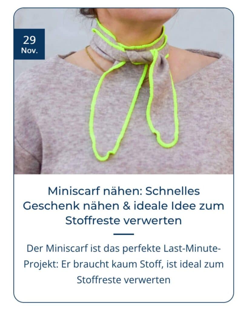 Miniscarf nähen Schnelles Geschenk nähen & ideale Idee zum Stoffreste verwerten