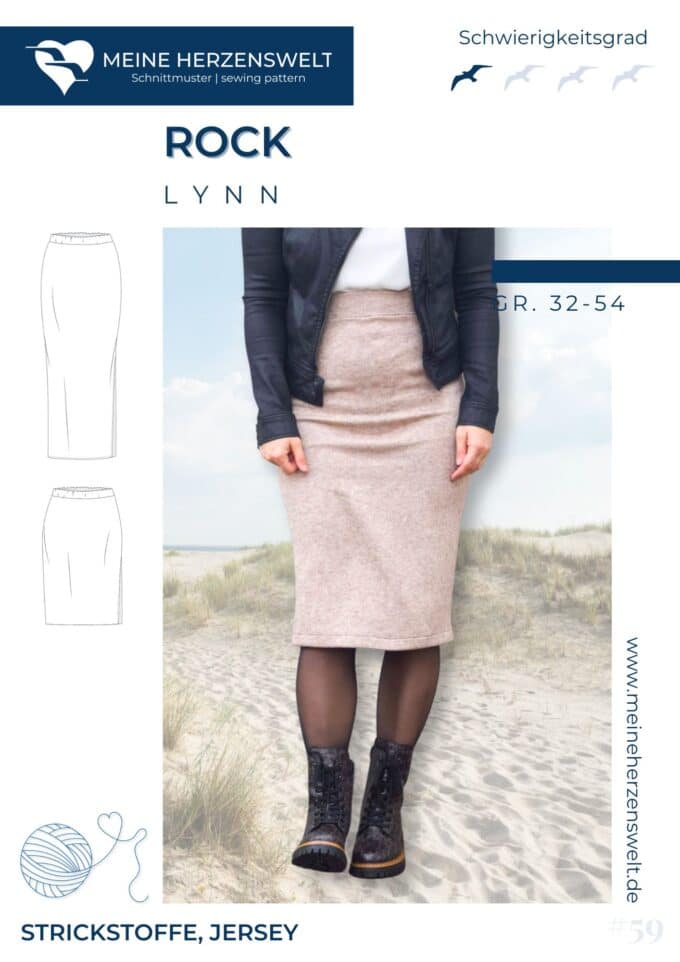 S059 Strick Lynn Rock für Damen Strickrock Schnittmuster Naehen Meine Herzenswelt