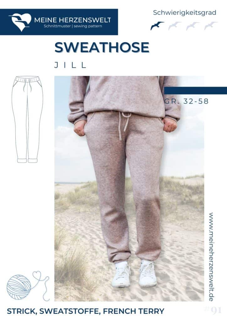 S091 Strick JILL sweathose Schnittmuster für Damen Strickhose gemütliche Hose Loungewear Homewear Naehen Meine Herzenswelt