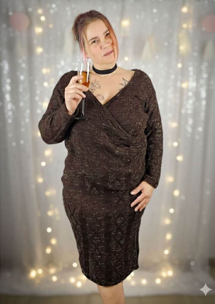 Outfit aus Strickstoffen nähen - Schnittmuster Strickstoffe - Strickpullover nähen - Strickrock nähen - Silke Lang (3)