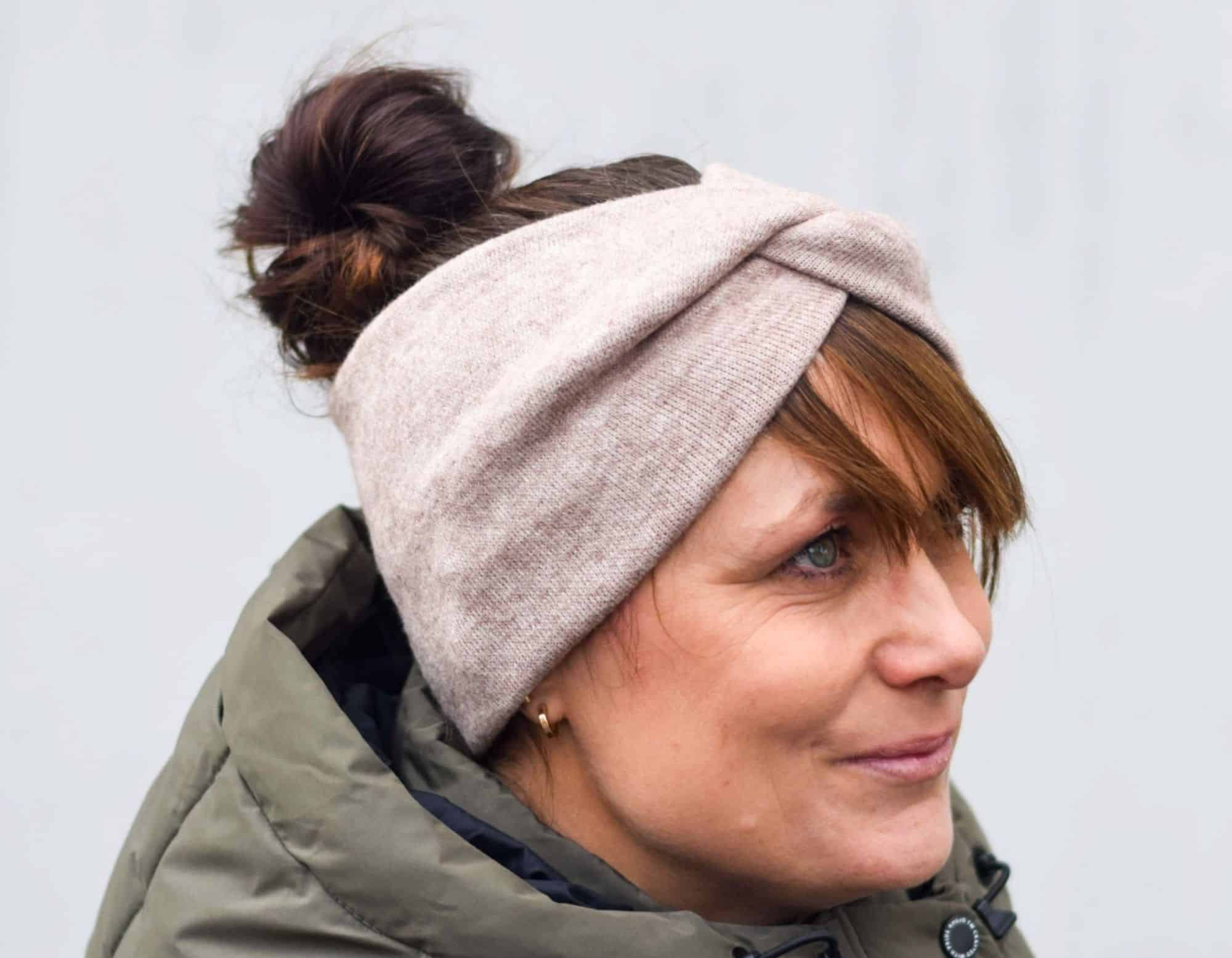 Stirnband nähen XXL Stirnband nähen mit Knoten Stirnband mit Twist nähen Schnittmuster Nähanleitung Meine Herzenswelt1