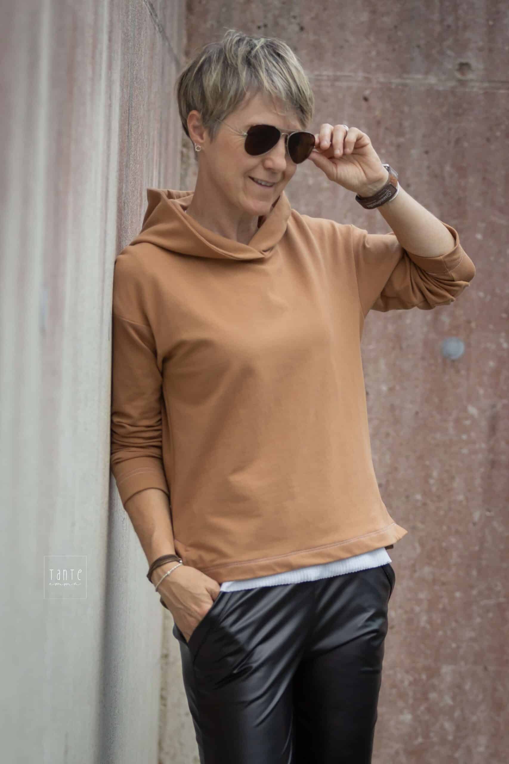 Outfit zum Nähen Kombi Schnittmuster Hose Jill Lederleggings Hoodie Montana Meine Herzenswelt - tanteemma